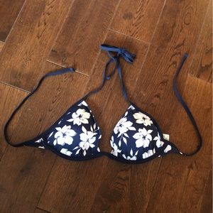Hollister floral triangle bikini top